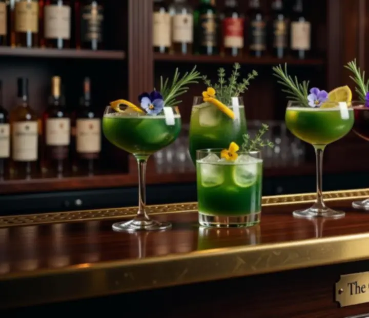 Signature cocktails with warm lighting in The Fortunate Forte Card Lounge.